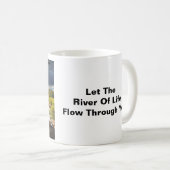 人生の川を流れ込む コーヒーマグカップ (正面右)