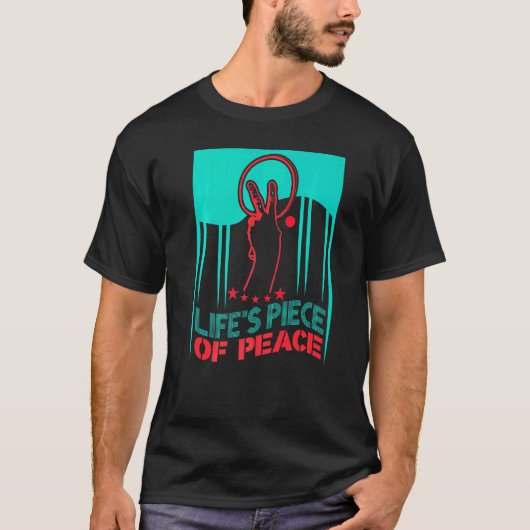 人生の平和のピース ピンポンゲーム ボール テーブル T Tシャツ (正面)