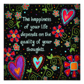 人生の幸せ – インスピレーション引用文 フォトプリント            (正面)