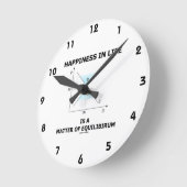 人生の幸福は均衡の問題だ ラウンド壁時計 (傾斜)