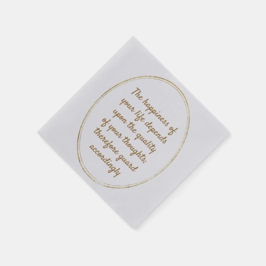 人生の幸福は質によって左右される スタンダードカクテルナプキン (角)