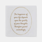 人生の幸福は質によって左右される スタンダードカクテルナプキン (正面)