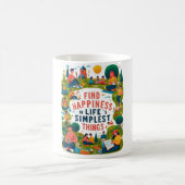 人生の幸福を見つシンプルける コーヒーマグカップ (中央)