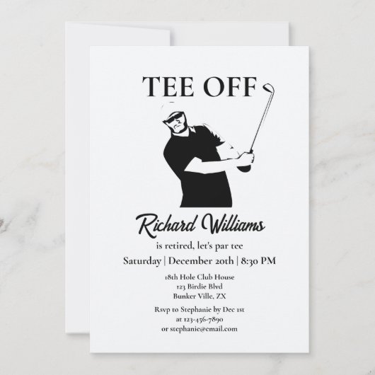 人生の引退で新しい時代のスタートを切る 招待状 (正面)