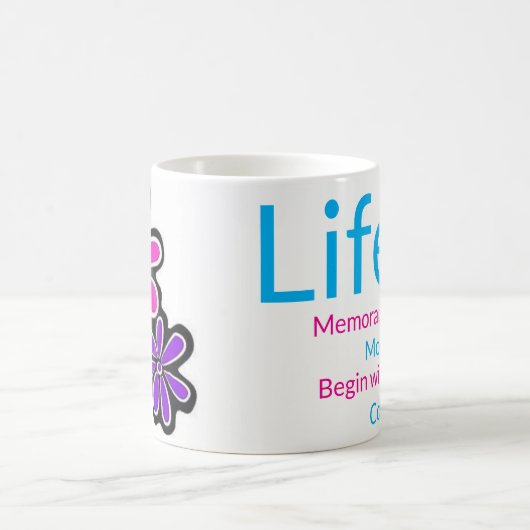 人生の思い出に残る瞬間が始まるコーヒーフローラマグカップ コーヒーマグカップ (中央)