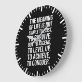人生の意味は征服することだ ラージ壁時計 (傾斜)