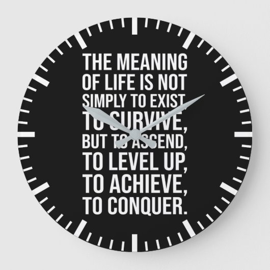 人生の意味は征服することだ ラージ壁時計 (正面)