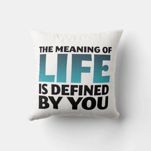 人生の意味タイポグラフィ芸術枕 クッション (裏面)