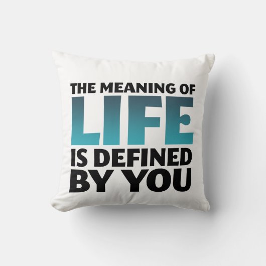 人生の意味タイポグラフィ芸術枕 クッション (正面)