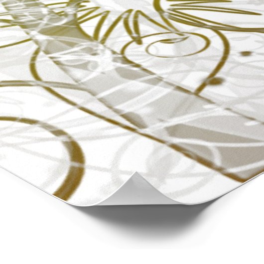 人生の意味:金ゴールド感動的フローラ ポスター (角)