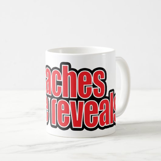 人生の愛教えは、赤い黒いスローガンのマグカップを明らかにする コーヒーマグカップ (正面右)