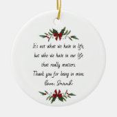 人生の感謝の気持ちとは違カスタムう セラミックオーナメント (正面)