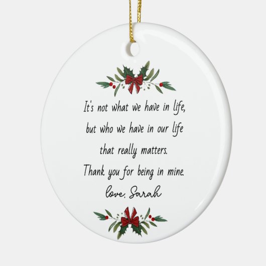 人生の感謝の気持ちとは違カスタムう セラミックオーナメント (左)