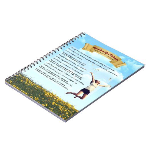 人生の挑戦から抜け出す – ユーモア、希望、勇気 ノートブック (左側)