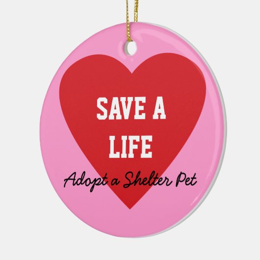 人生の採用を避難所ペット救って下さい セラミックオーナメント (左)