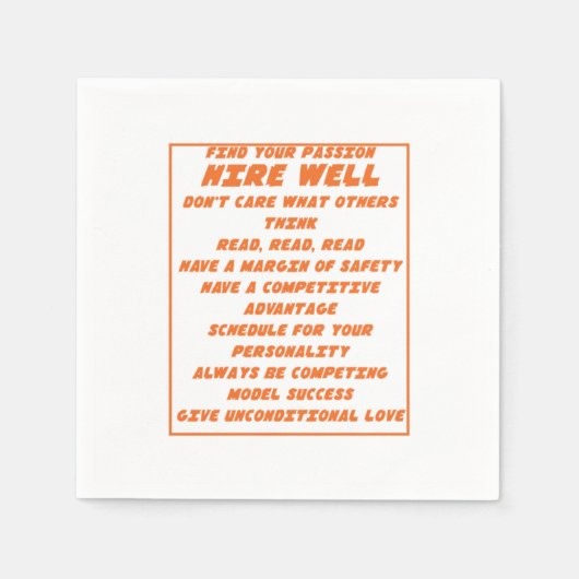 人生の教訓を励感動的ます スタンダードカクテルナプキン (正面)