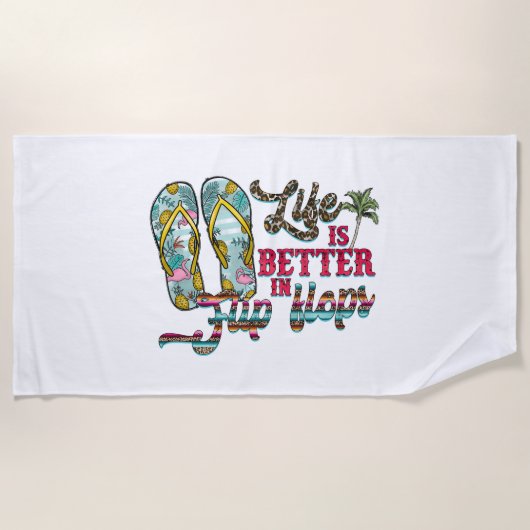 人生の方がビーチサンダルビーチタオル ビーチタオル (正面)