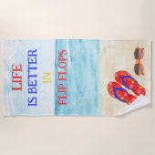 人生の方がビーチサンダルビーチタオル ビーチタオル (正面)