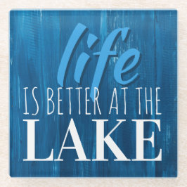 人生の方が良い、湖の生活、ビーチテーマ ガラスコースター