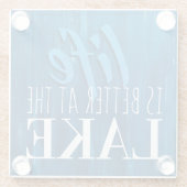 人生の方が良い、湖の生活、ビーチテーマ ガラスコースター (裏面)