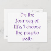 人生の旅でサイコの道を選ぶ ポストカード (正面/裏面)
