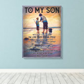 人生の旅の場所 – 魚釣りパパへ キャンバスプリント (インサイチュ (ウッドフロア))