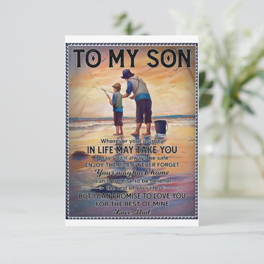 人生の旅の場所 – 魚釣りパパへ サンキューカード (スタンド正面)