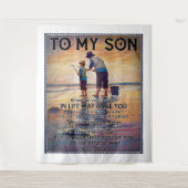 人生の旅の場所 – 魚釣りパパへ タペストリー (正面)