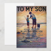 人生の旅路を問わず - 釣りを教える父から息子へ 招待状 (正面/裏面)