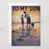 人生の旅路を問わず - 釣りを楽しむ父から息子へ 招待状 (正面/裏面)