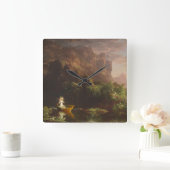 『人生の旅』幼少時、1842年（1842年）(油オンキャンバス) スクエア壁時計 (ホーム)