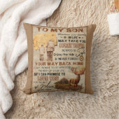 人生の旅 – 鹿のパパから息子 クッション (ブランケット)