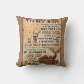 人生の旅 – 鹿のパパから息子 クッション (正面)