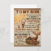 人生の旅 – 鹿のパパから息子 サンキューカード (正面/裏面)