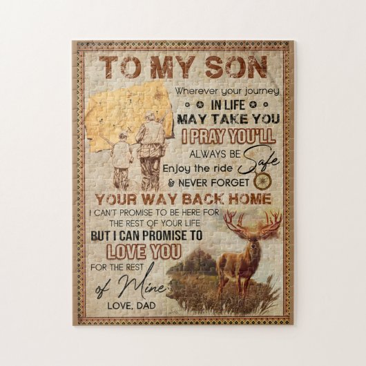 人生の旅 – 鹿のパパから息子 ジグソーパズル (縦)