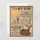 人生の旅 – 鹿のパパから息子 ポストカード (正面/裏面)