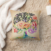 人生の明るい花の木の装飾用クッション クッション (ブランケット)