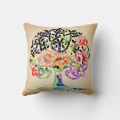 人生の明るい花の木の装飾用クッション クッション (裏面)