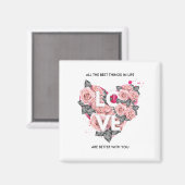 人生の最高の全てのバラ愛ハート磁石 マグネット (正面/裏面)