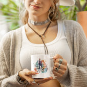 人生の木々、カラフル水色TCM コーヒーマグカップ