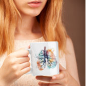 人生の木々、カラフル水色TCM コーヒーマグカップ