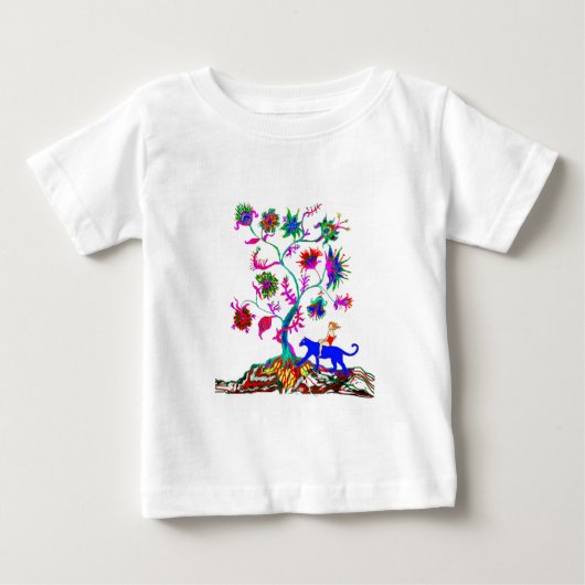 人生の木と女の子 ベビーTシャツ (正面)