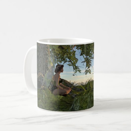 人生の木の下の妖精マグ コーヒーマグカップ (正面左)