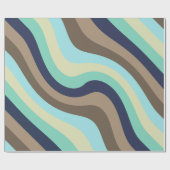 人生の波のミッドセンチュリーの滑らモダンかなパステルabs ラッピングペーパー (フラット)