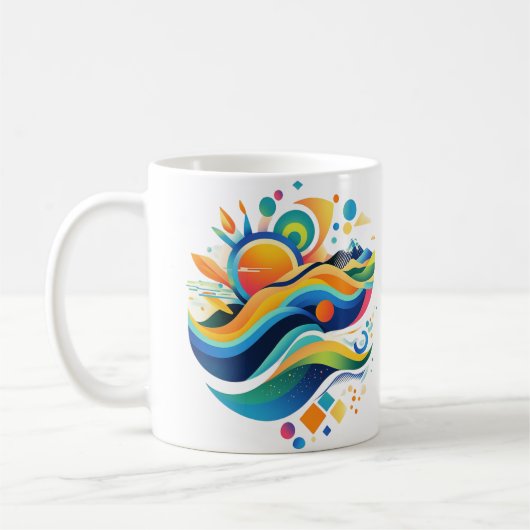 人生の波マグカップ コーヒーマグカップ (左)