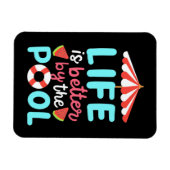 人生の泳ぐ人はプールの方が良い マグネット (横)