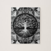 人生の無彩色スケールの宝石用原石の木 ジグソーパズル (縦)