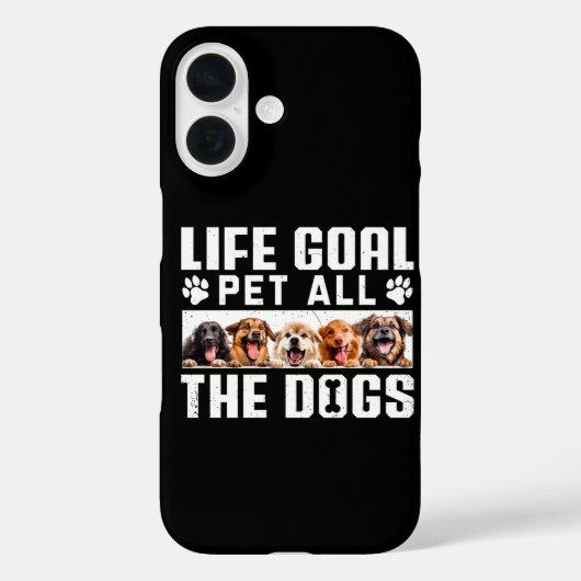 人生の目標はすべての犬を撫でること 面白いフレーズ 犬好き Case-Mate iPhoneケース (裏面)