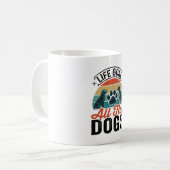 人生の目標は全ての犬 ヴィンテージ犬好きデザイン_1 コーヒーマグカップ (正面左)
