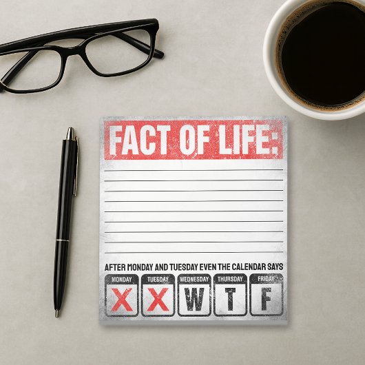 人生の真実カレンダー WTF ユーモア ノートパッド